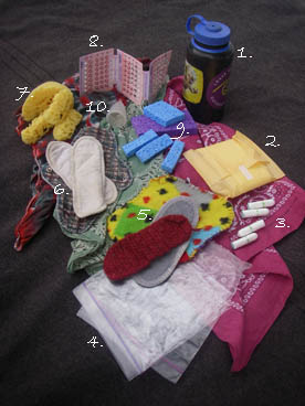 photograph of an assortment of feminine hygene products