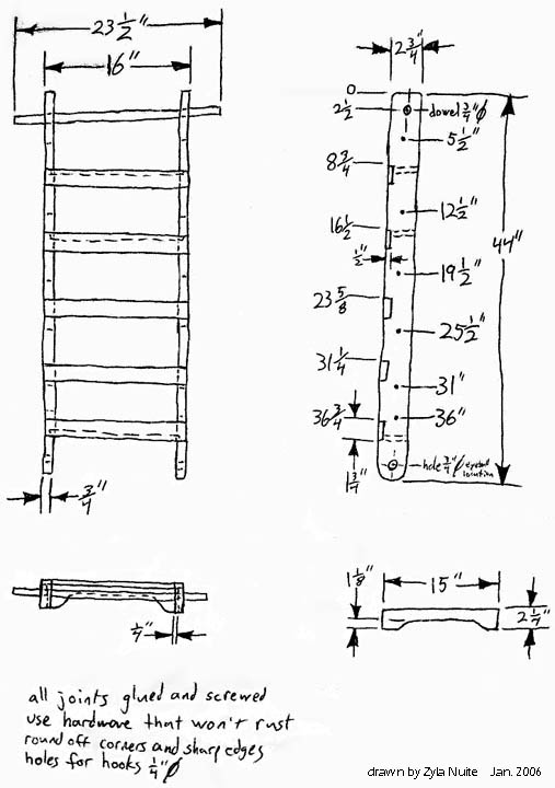 drawing of packboard frame
